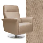 Fotoliu cu baza pivotanta din otel si suport pentru picioare Made in Italy - Valentina Viadurini