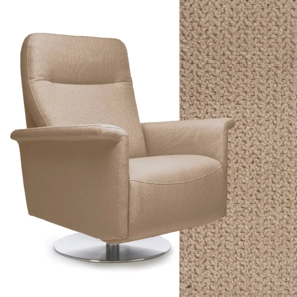 Fotoliu cu baza pivotanta din otel si suport pentru picioare Made in Italy - Valentina Viadurini