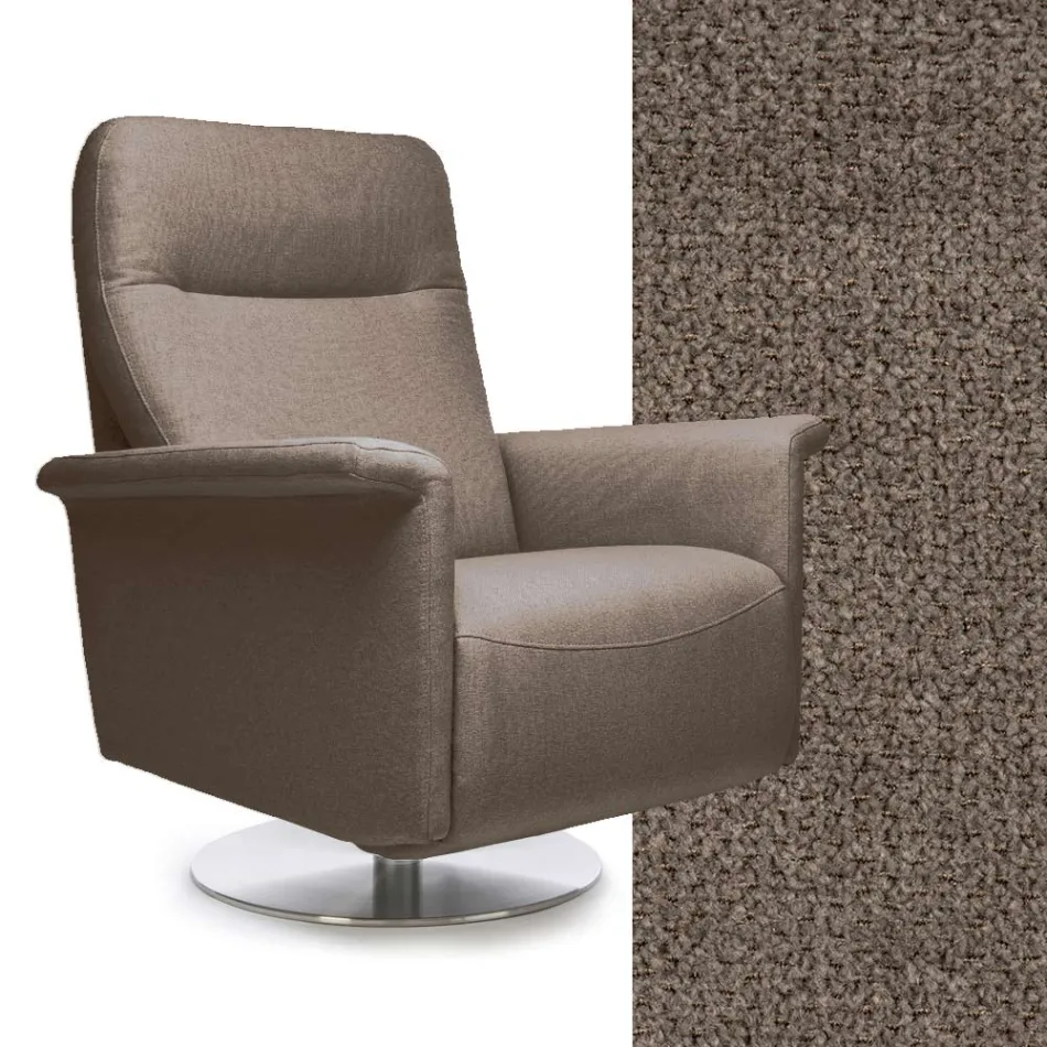 Fotoliu cu baza pivotanta din otel si suport pentru picioare Made in Italy - Valentina Viadurini