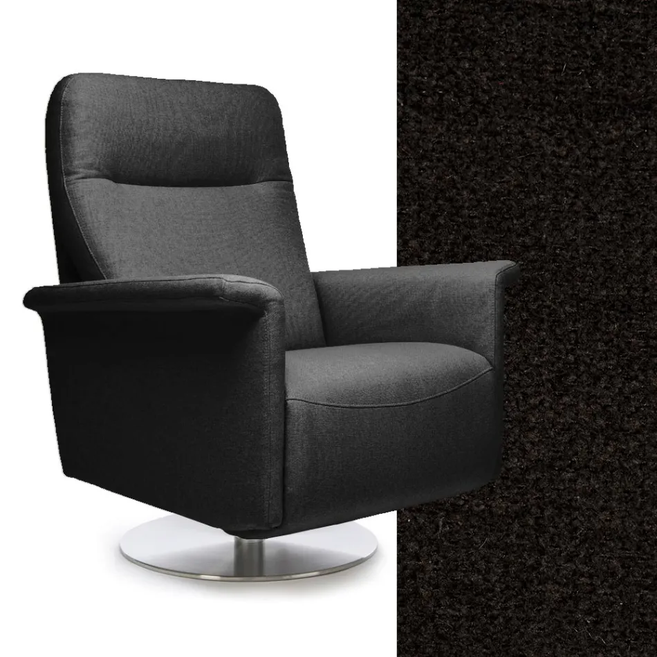 Fotoliu cu baza pivotanta din otel si suport pentru picioare Made in Italy - Valentina Viadurini
