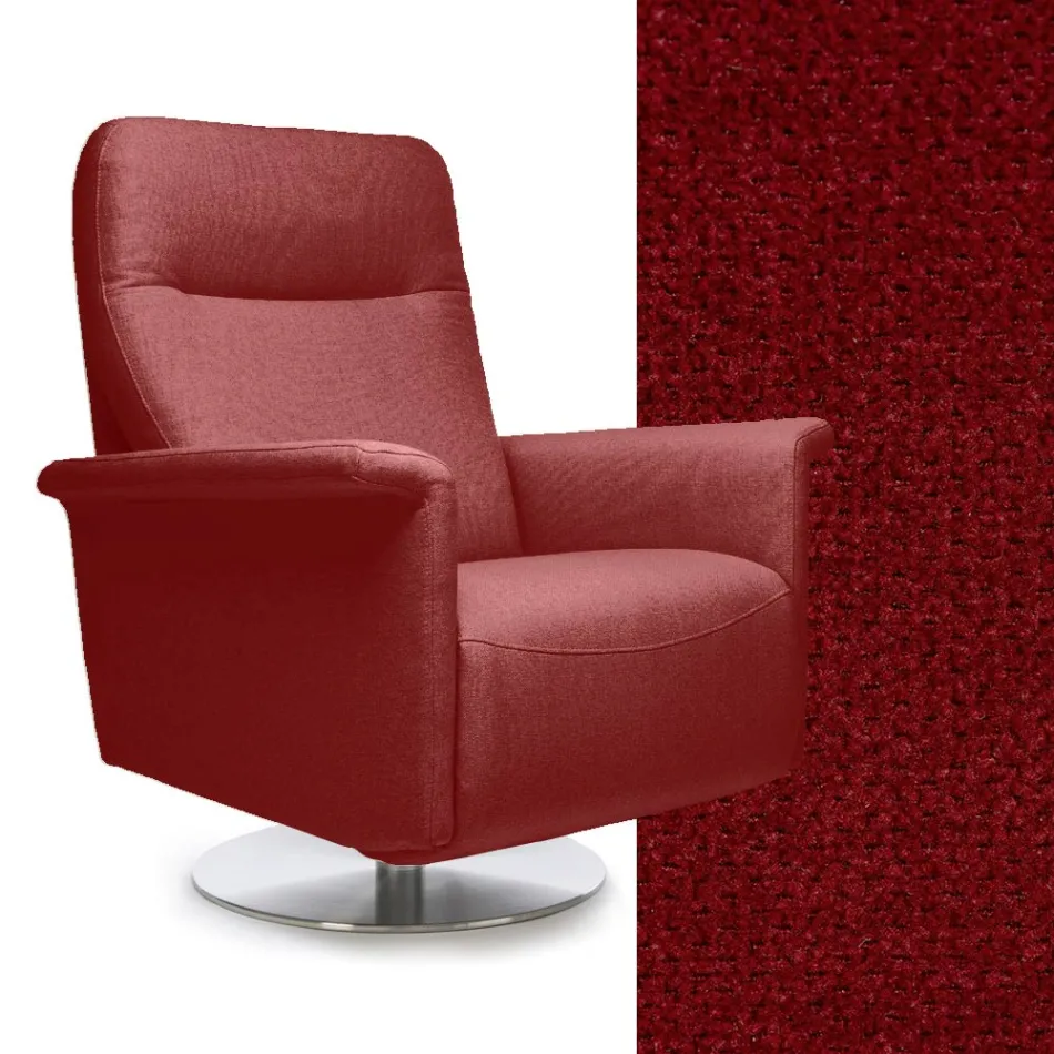 Fotoliu cu baza pivotanta din otel si suport pentru picioare Made in Italy - Valentina Viadurini