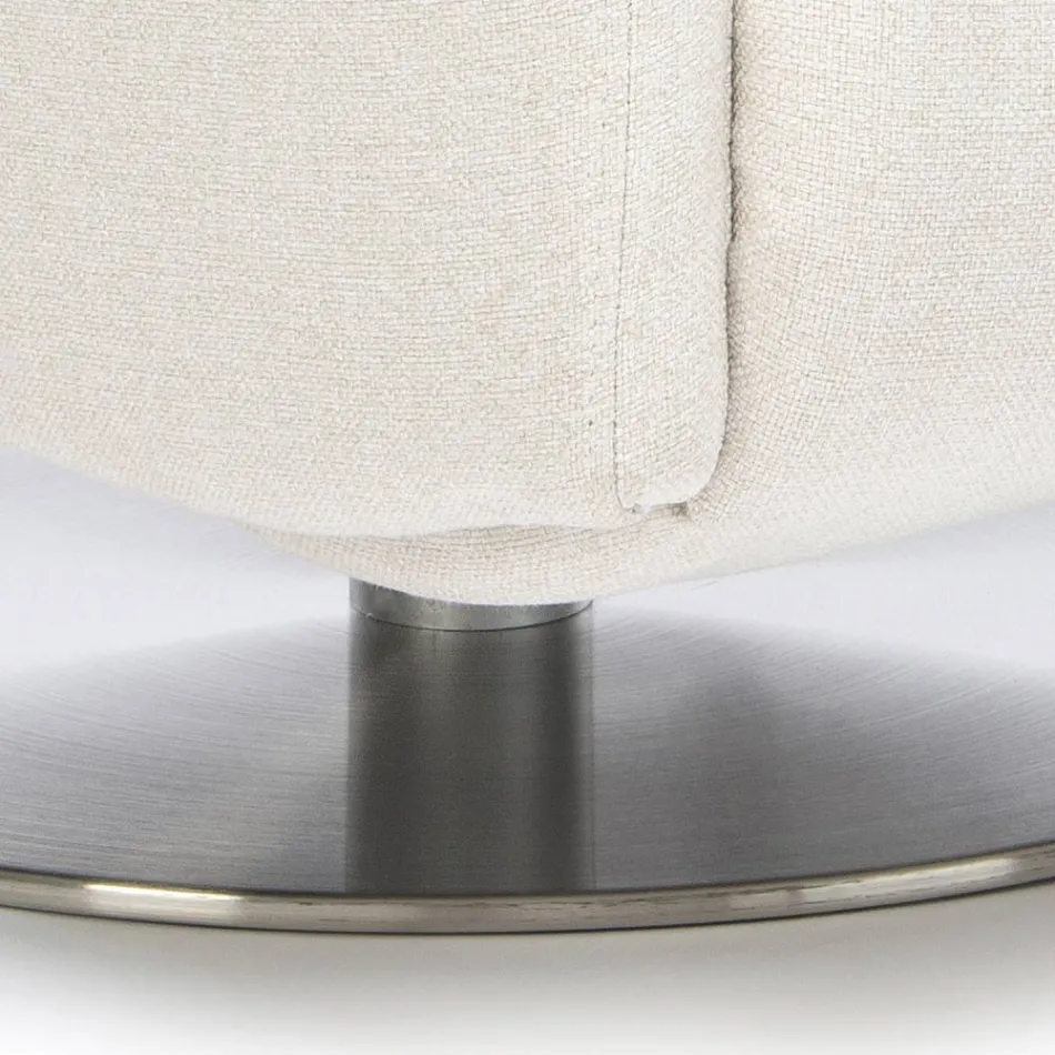 Fotoliu cu baza pivotanta din otel si suport pentru picioare Made in Italy - Valentina Viadurini