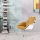 Fotoliu cu Baza Metalica, Structura Polipropilena si Perne Tesatura - Tableta Viadurini