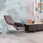 Fotoliu cu Baza Metalica, Structura Polipropilena si Perne Tesatura - Tableta Viadurini