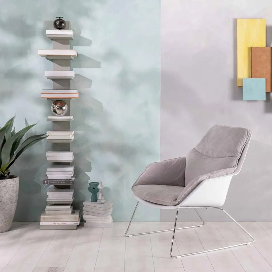 Fotoliu cu Baza Metalica, Structura Polipropilena si Perne Tesatura - Tableta Viadurini