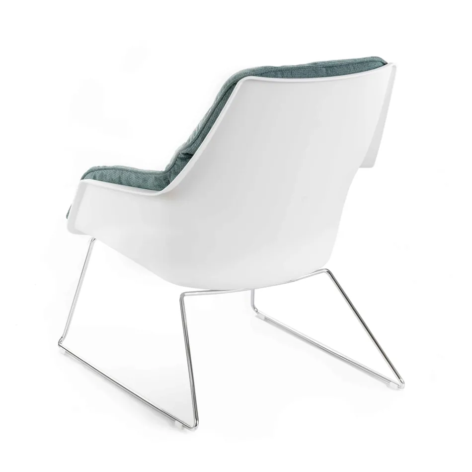 Fotoliu cu Baza Metalica, Structura Polipropilena si Perne Tesatura - Tableta Viadurini