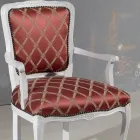 Fotoliu cu Cotiere și Structură din Lemn Lăcuit Alb Fabricat în Italia - Cat Viadurini