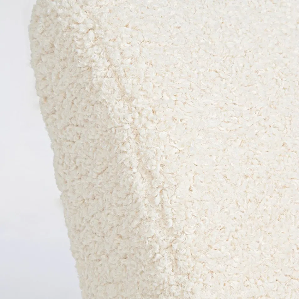 Fotoliu cu Cotiere din Cauciuc și Scaun Efect Lână - Patrizia Viadurini