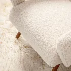 Fotoliu cu Cotiere din Cauciuc și Scaun Efect Lână - Patrizia Viadurini