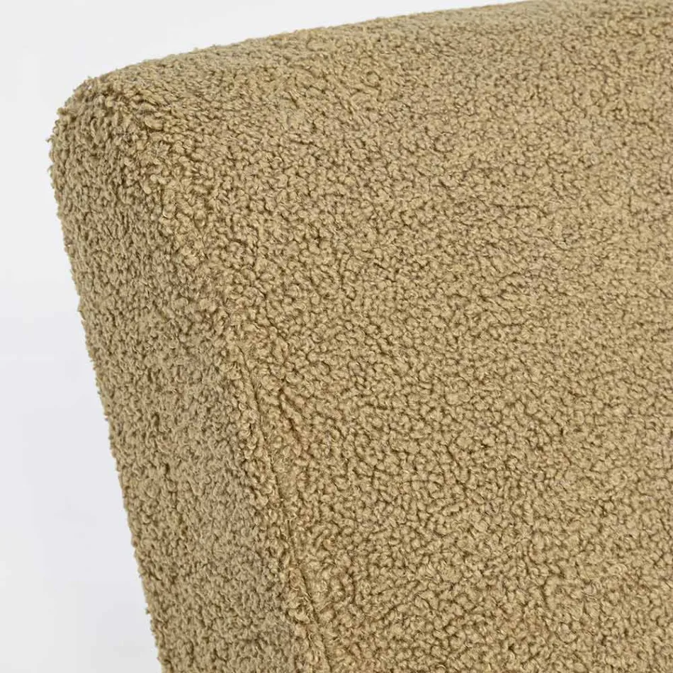 Fotoliu cu Cotiere din Cauciuc și Scaun Efect Lână - Patrizia Viadurini