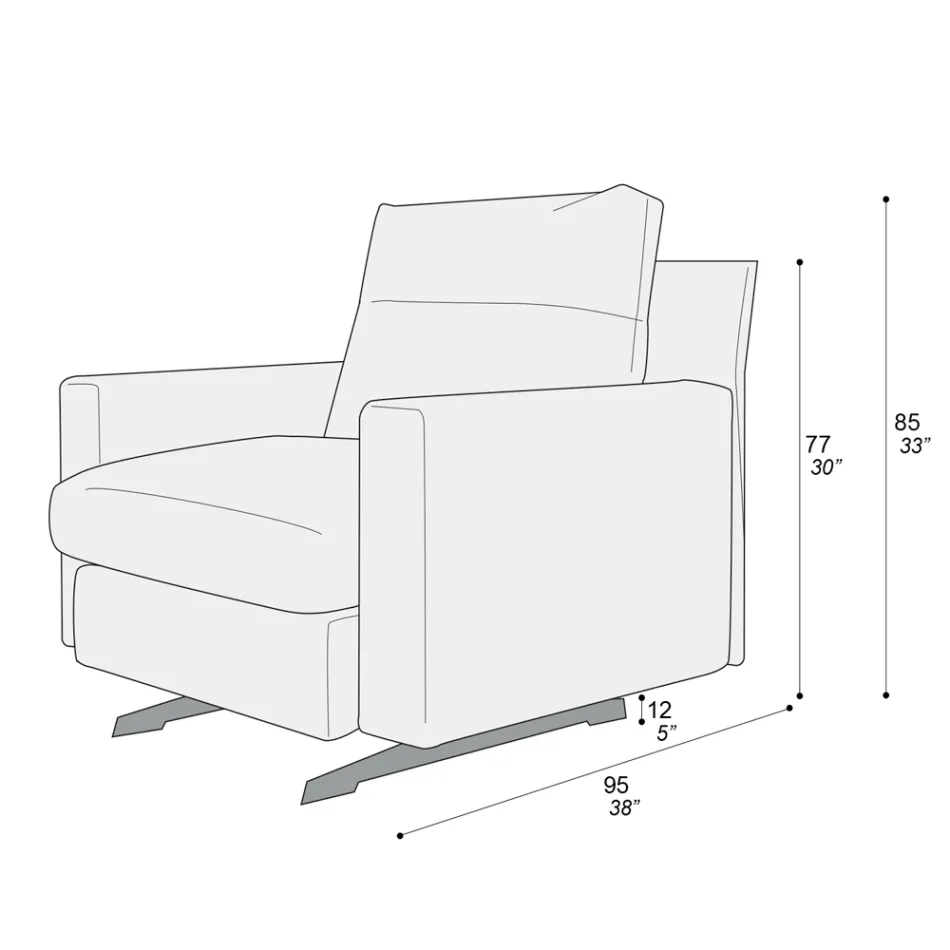Fotoliu cu Perna de Sezut Captusita din Pene si Poliester Made in Italy - Malizioso Viadurini
