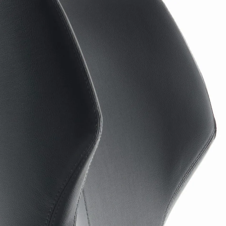 Fotoliu cu Structură din Oțel și Scaun din Piele Eco-Graphit Made in Italy - Reggio Viadurini