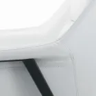 Fotoliu cu Structură din Oțel Negru și Scaun din Piele Ecologică Made in Italy - Modena Viadurini