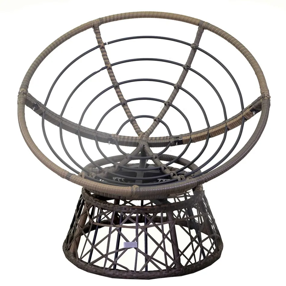 Fotoliu cu cadru din aluminiu acoperit cu Polyrattan și măsuță de cafea - Puntina Viadurini