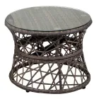 Fotoliu cu cadru din aluminiu acoperit cu Polyrattan și măsuță de cafea - Puntina Viadurini