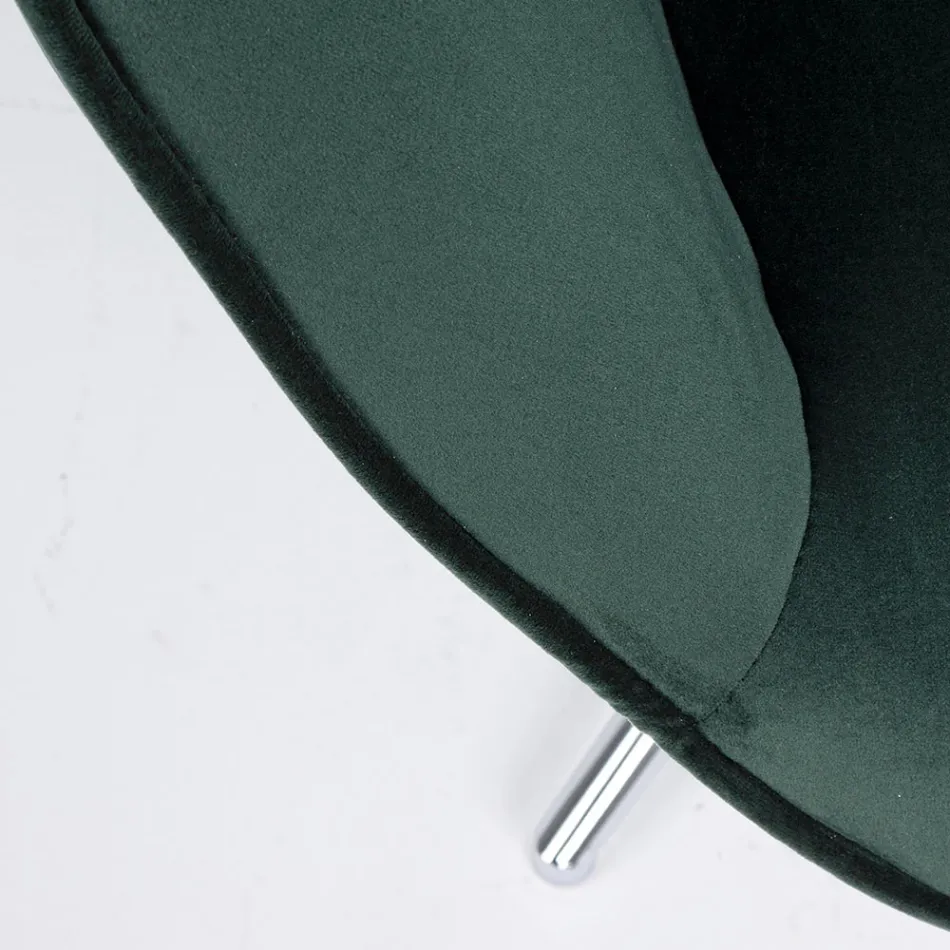 Fotoliu cu Structură Reglabilă din Oțel Cromat și Catifea - Giulia Viadurini