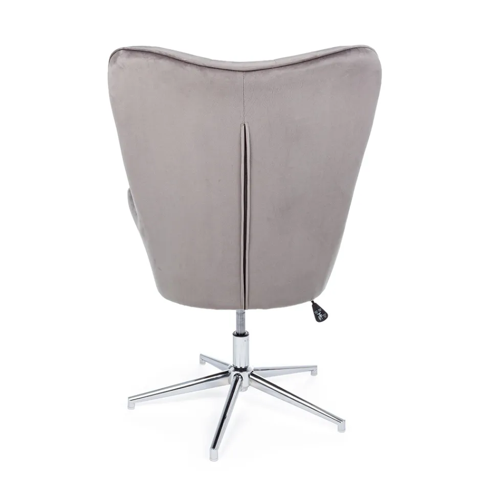 Fotoliu cu Structură Reglabilă din Oțel Cromat și Catifea - Giulia Viadurini