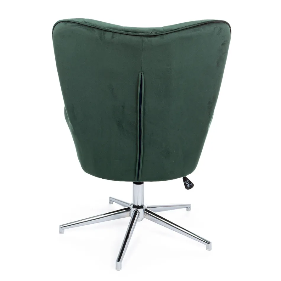 Fotoliu cu Structură Reglabilă din Oțel Cromat și Catifea - Giulia Viadurini