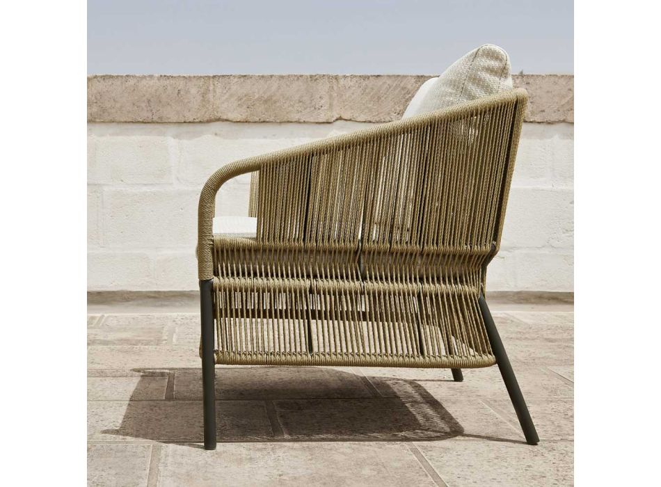 Fotoliu de exterior cu scaun și perne țesute - Cricket by Varaschin Viadurini