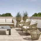 Fotoliu de exterior cu scaun și perne țesute - Cricket by Varaschin Viadurini