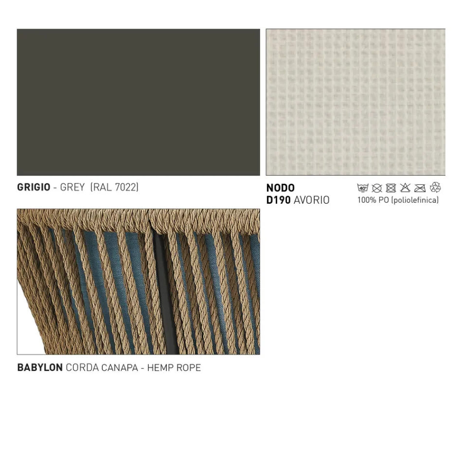 Fotoliu de exterior cu scaun și perne țesute - Cricket by Varaschin Viadurini