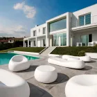 Fotoliu de exterior de design din polietilena colorata Made in Italy - Ervin Viadurini