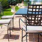 Fotoliu metalic în stivă pentru exterior, realizat în Italia, 4 piese - Pira Viadurini