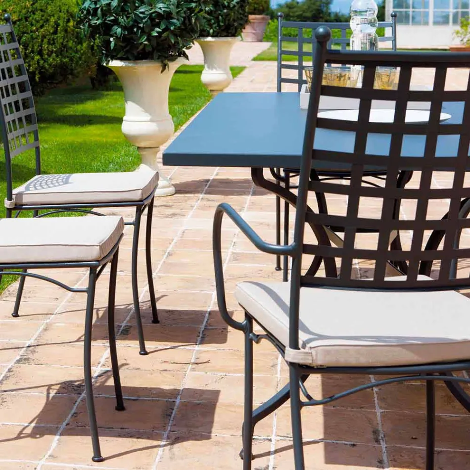 Fotoliu metalic în stivă pentru exterior, realizat în Italia, 4 piese - Pira Viadurini