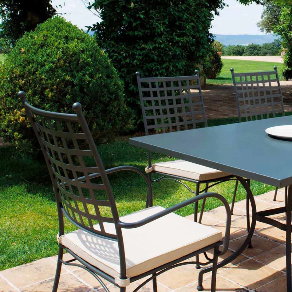 Fotoliu metalic în stivă pentru exterior, realizat în Italia, 4 piese - Pira Viadurini