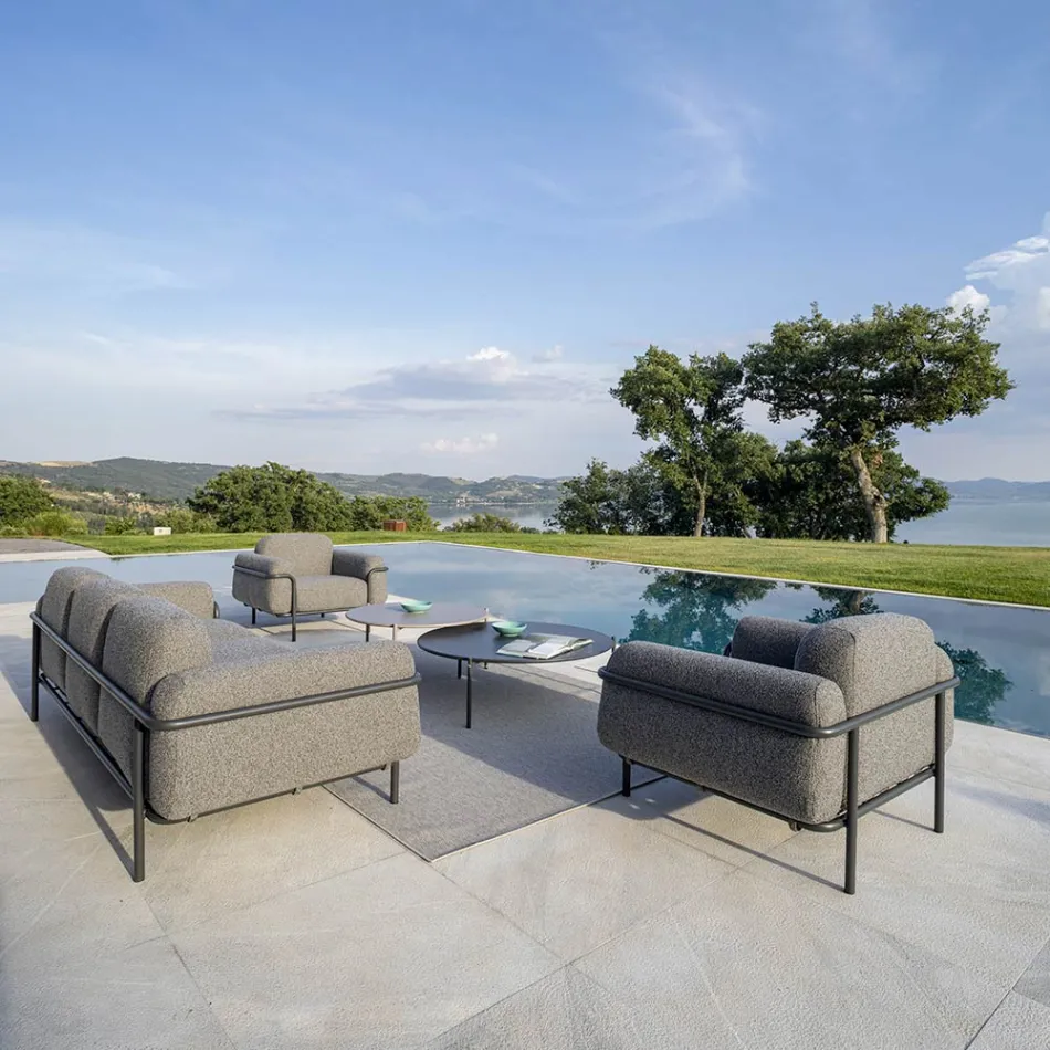 Fotoliu de exterior din Otel si Polipropilena Made in Italy - Astrid Viadurini