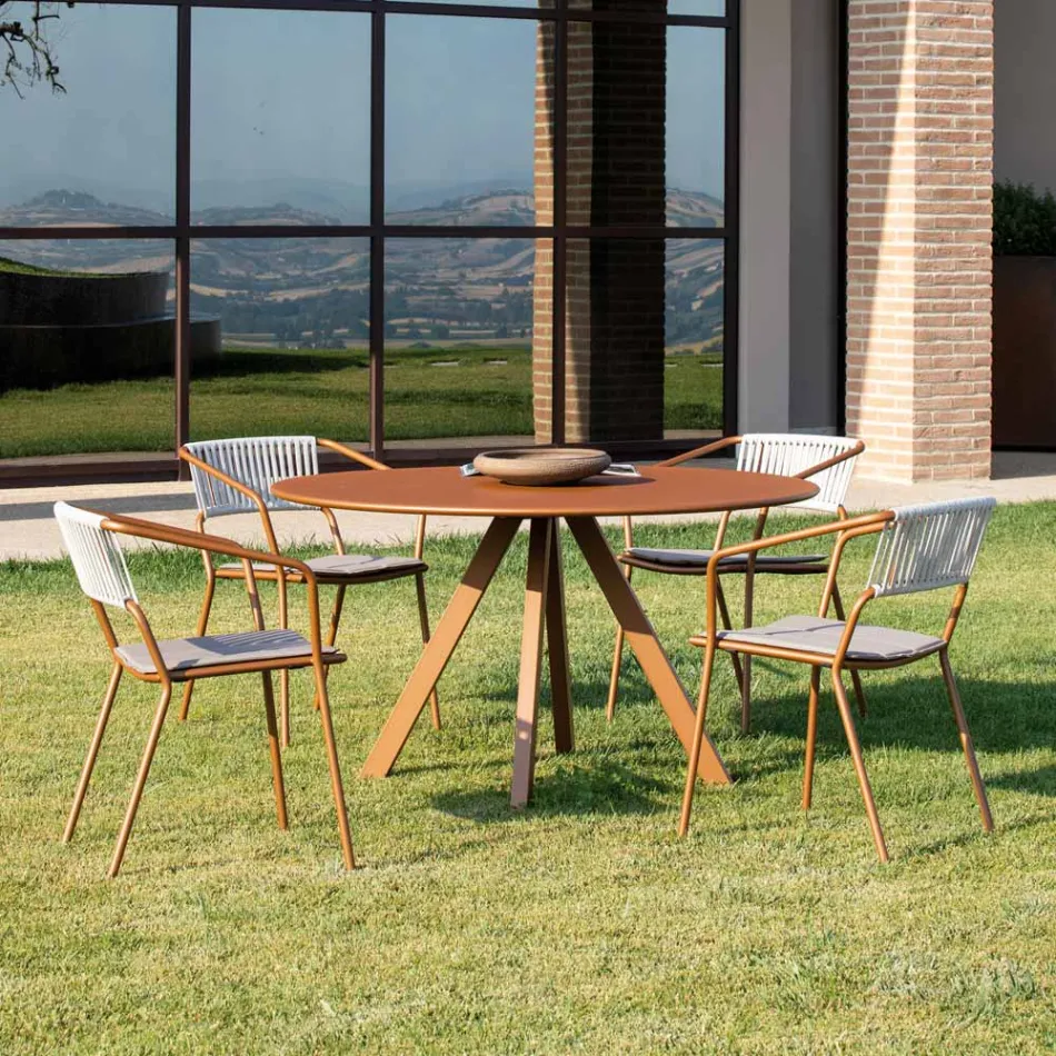 Fotoliu Exterior din Otel Galvanizat Stivuibil Made in Italy 2 Piese - Vesna Viadurini