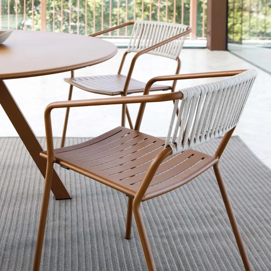 Fotoliu Exterior din Otel Galvanizat Stivuibil Made in Italy 2 Piese - Vesna Viadurini