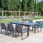 Fotoliu de exterior din Aluminiu Lacuit cu Funie Nautica si Teak - Chase Viadurini