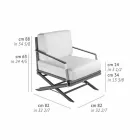 Fotoliu exterior din lemn natural sau lucios sau negru mat și pernă - Suzana Viadurini