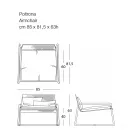 Fotoliu de exterior metalic cu perna de lux Made in Italy - Karol Viadurini