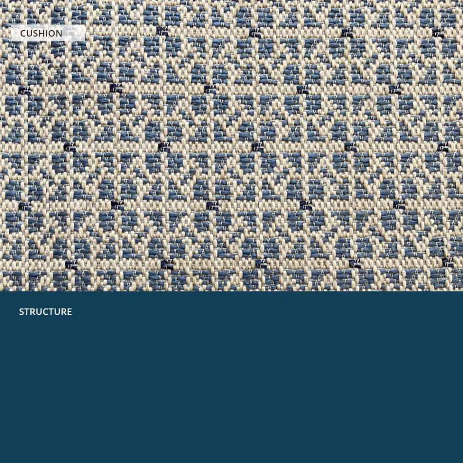 Fotoliu de exterior metalic cu perna de lux Made in Italy - Karol Viadurini