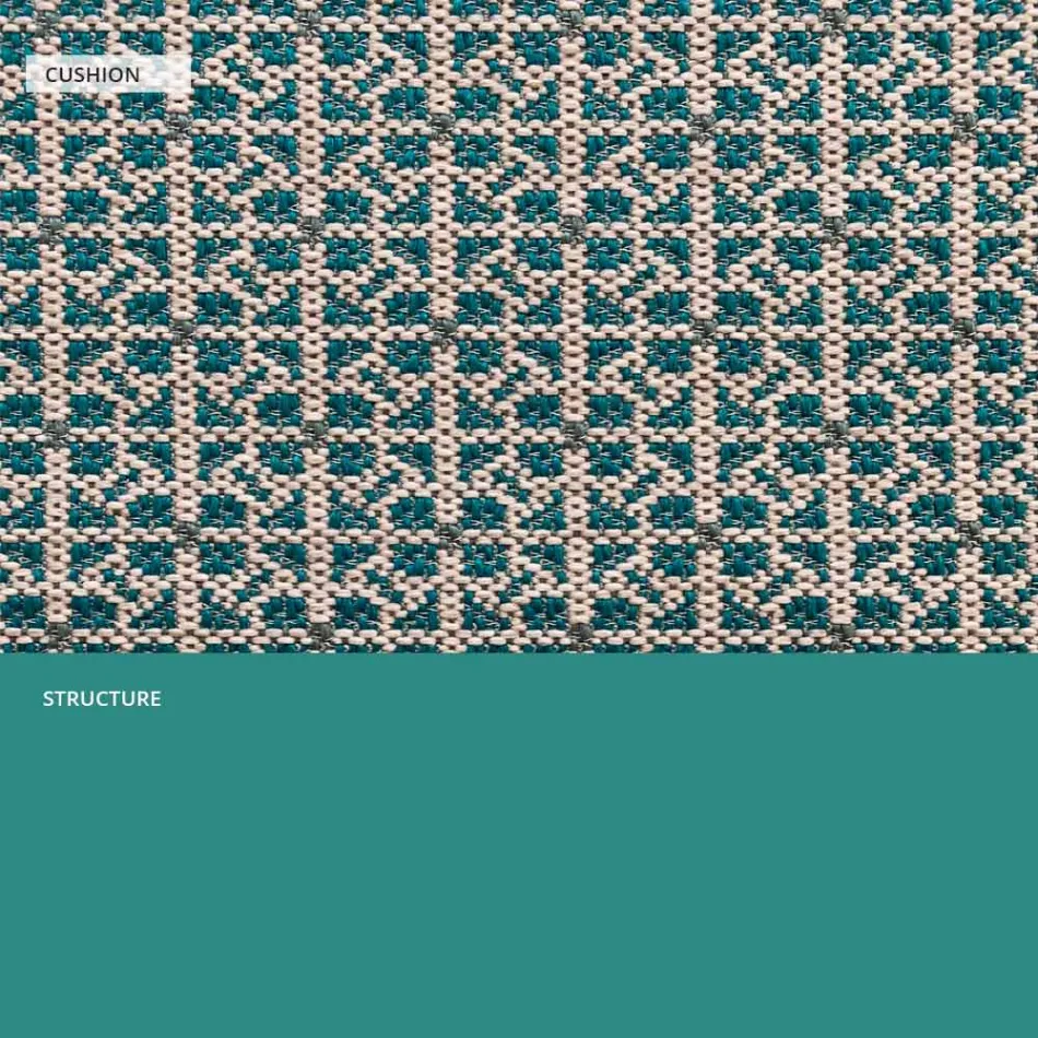 Fotoliu de exterior metalic cu perna de lux Made in Italy - Karol Viadurini