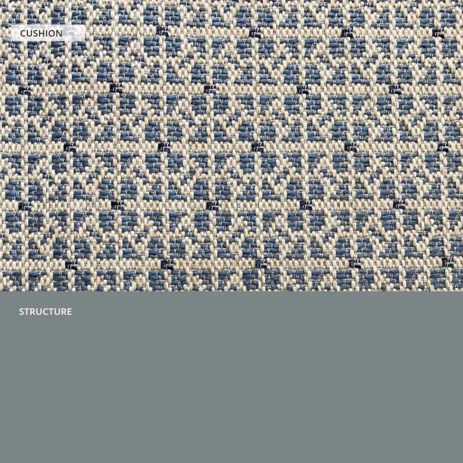 Fotoliu de exterior metalic cu perna de lux Made in Italy - Karol Viadurini