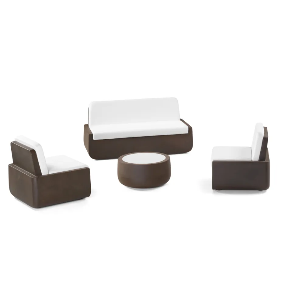 Fotoliu de exterior din polietilena cu perna din stofa Made in Italy - Belida Viadurini