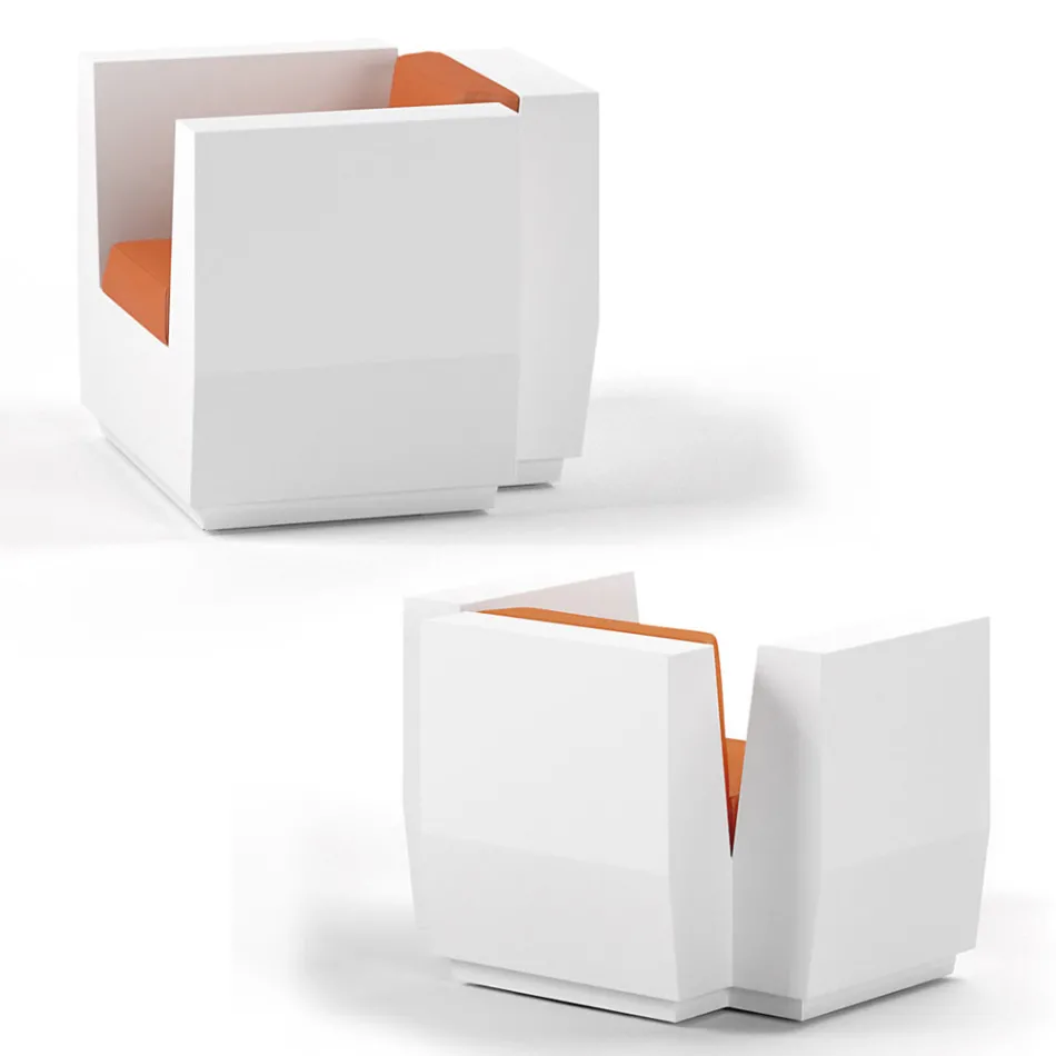 Fotoliu de exterior din Polietilena cu Perna Made in Italy - Chiabotto Viadurini