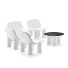 Fotoliu exterior din polietilenă cu pernă Made in Italy - Freccia Viadurini