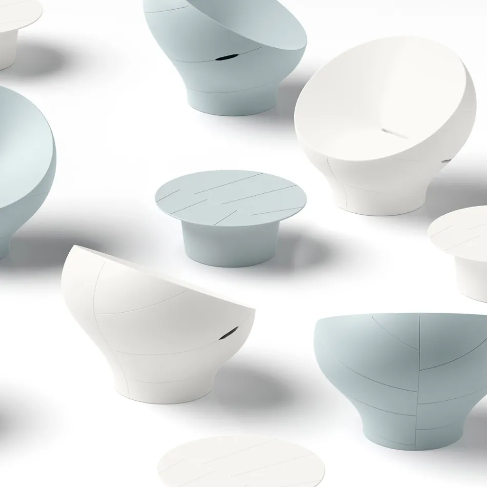 Fotoliu de exterior din polietilenă disponibil în diverse culori - Prosop Viadurini