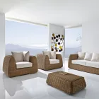 Fotoliu de exterior din Polyrattan țesut - Charlie Viadurini