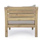 Fotoliu de exterior din lemn de tec cu perne din material, Homemotion - Tatyana Viadurini