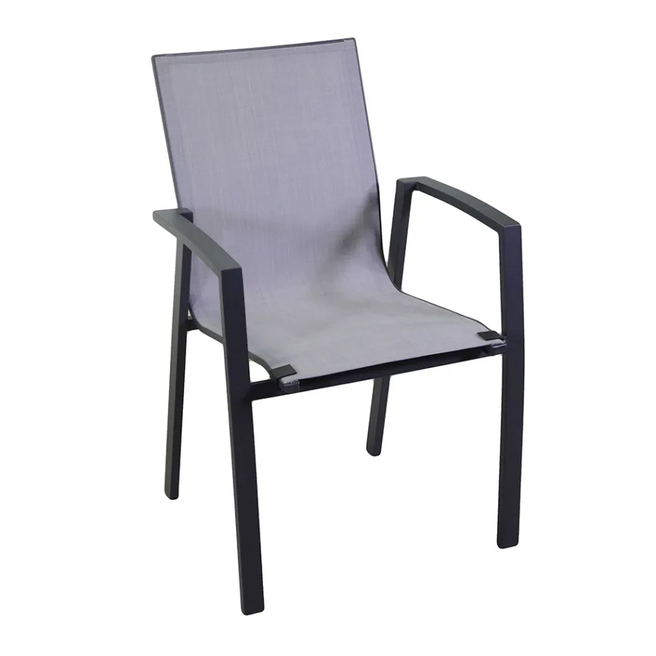 Fotoliu de exterior din aluminiu și textilenă - Map Viadurini