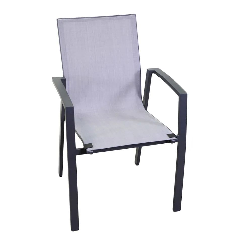 Fotoliu de exterior din aluminiu și textilenă - Map Viadurini