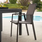 Fotoliu de exterior din aluminiu și textilenă - Map Viadurini