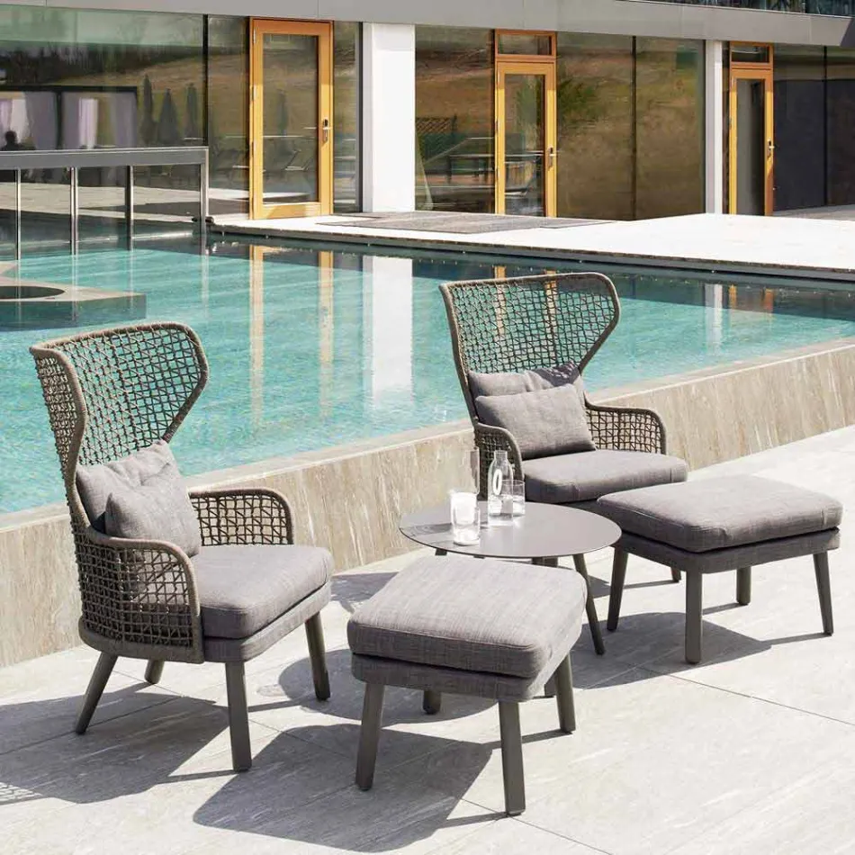 Varaschin Emma tapițat fotoliu în aer liber de design modern Viadurini