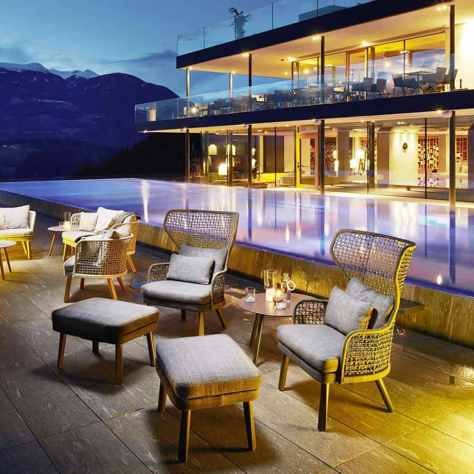 Varaschin Emma tapițat fotoliu în aer liber de design modern Viadurini