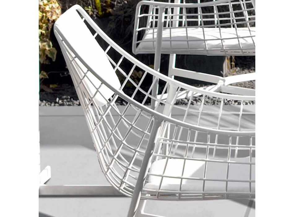 Varaschin Fotoliu de vară în aer liber Design din oțel alb Viadurini